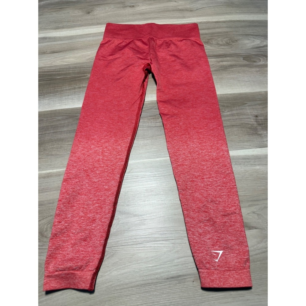Gymshark Vital Seamless Leggings Womens Small Red Marl High Waisted Yoga Gym - Picture 4 of 7